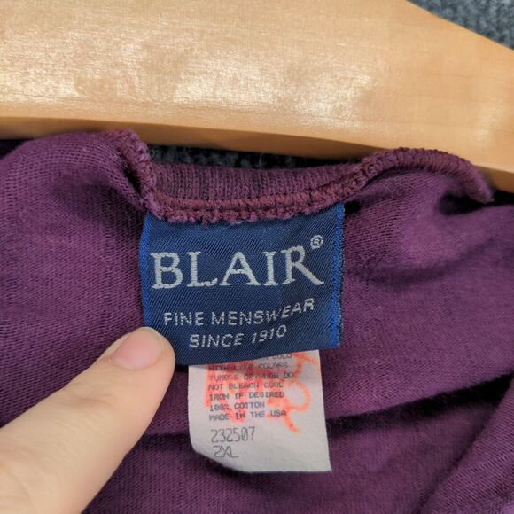 Vintage Blair Menswear Dress Shirt Mens Size 2XL Purple Striped Made in USA - Picture 12 of 13